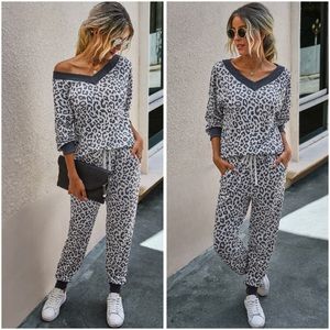 Charcoal print two piece lounge set